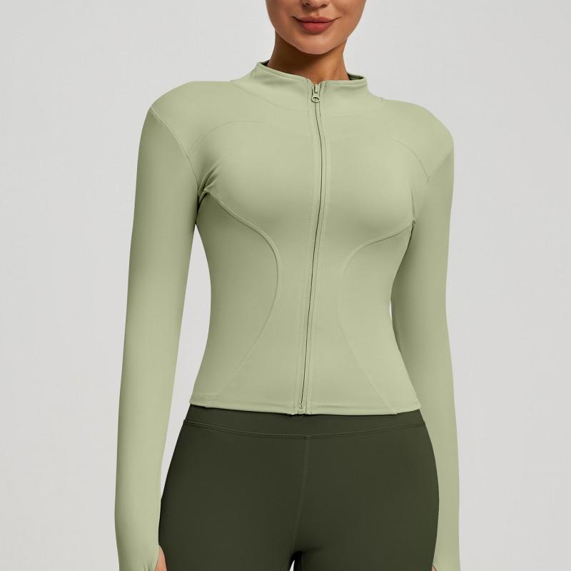 Womens Lightweight Yoga Jacket Breathable Fitness Top Long Sleeve Stretch Workout Outerwear
