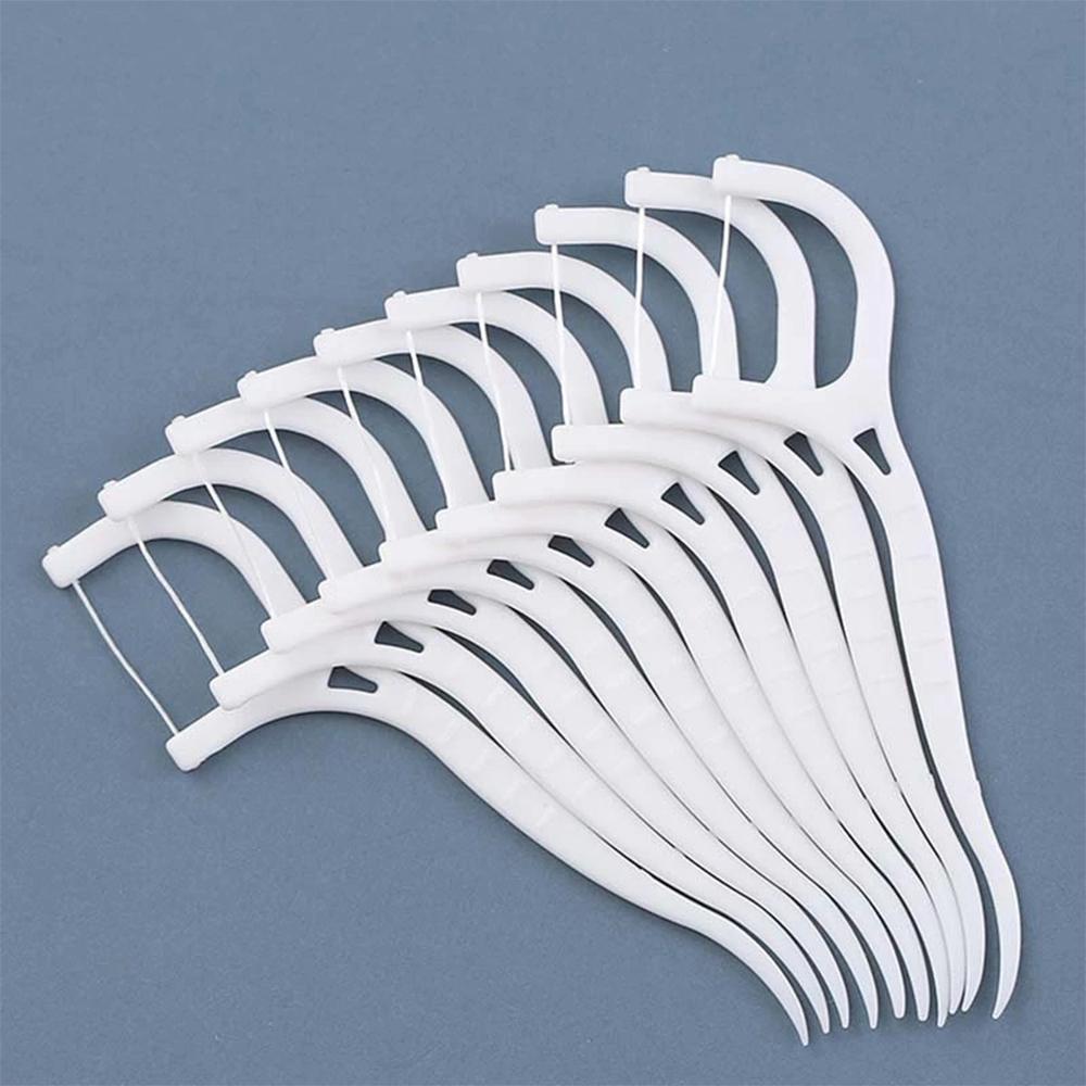 100PCS Disposable Toothpicks Dental Floss Sticks Cleaning Dental Floss Interdental Brush Tooth Stick Oral Health Cleaning Dental