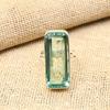 Aqua Apatite Gemstone Jewelry Handmade 925 Sterling Silver Ring For Wedding Gift