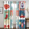 Cartoon Large Image Santa Claus Kawaii Curtain Decoration Christmas Festive Atmosphere Curtain Elk Christmas Tree Pattern