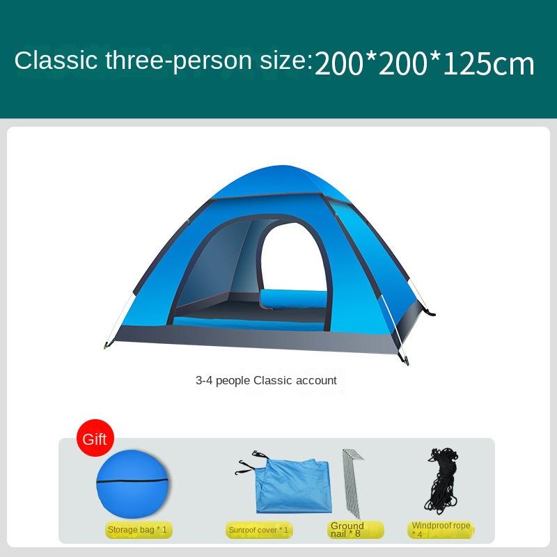 3-4 People Easy-to-Put-up Tent Automatic Camping Folding Outdoor Tent Rain-Proof Outdoor