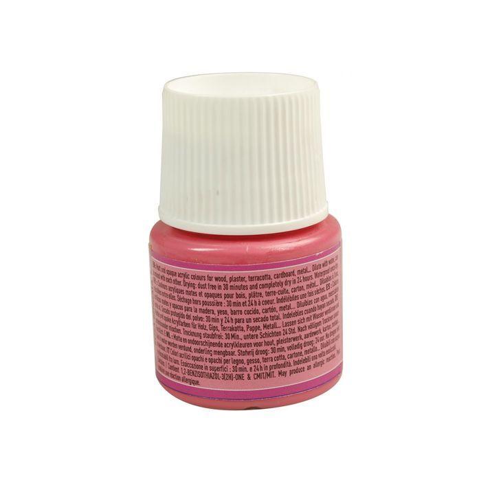 Peinture acrylique - Pébéo - Déco - Rose Bengale - 45 ml - Finition Mat