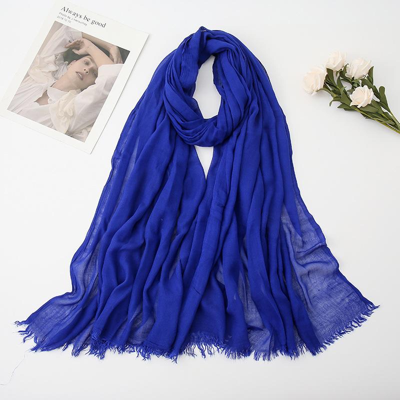 Big Size Plain Navy Blue Fringe Viscose Shawl Scarf Lady Wrap Muffler Headband Muslim Hijab Snood Echarpe Foulard Femme 190*90Cm