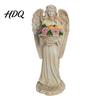 Automatic Night Light for Patio Retro Solar Angel Statue Resin Garden Light Decorative Memorial Sculpture with Flower Basket Outdoor Yard