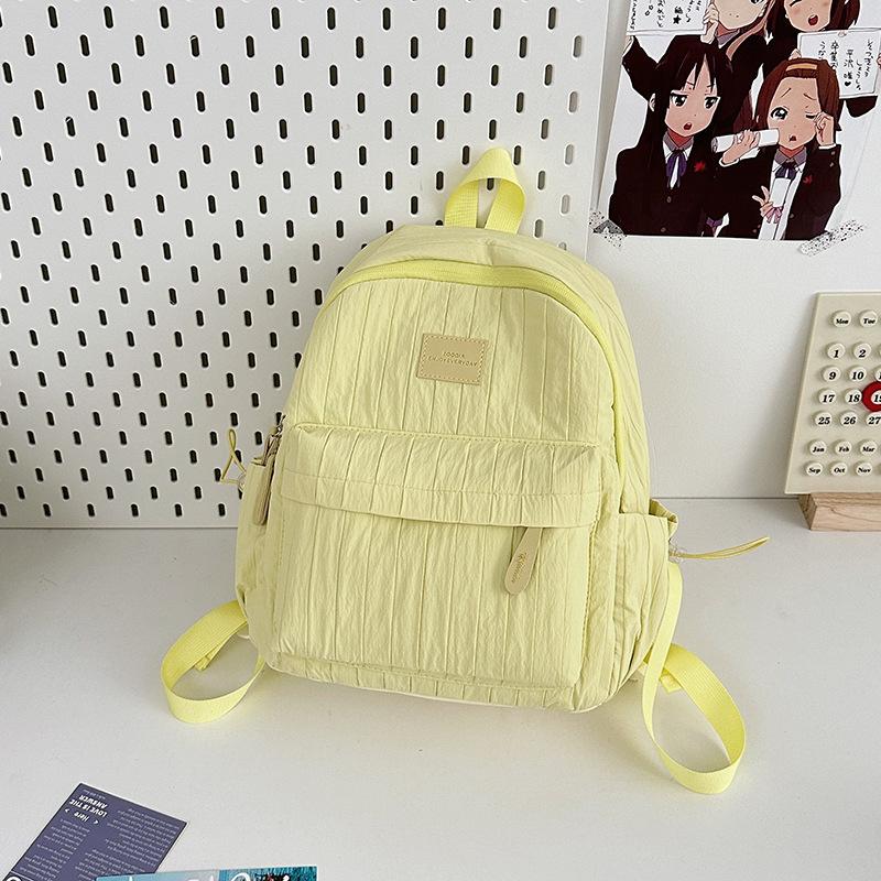 Schoolbag Solid Color Backpack 1011 New Junior High School Girls High School College Students School Bag Women Travel Lightweight Small Backpack