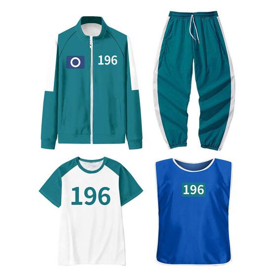 4 Pcs/Set Korean Game Cosplay Costume Squid Series Tracksuit Sweatshirt Jacket Pants