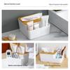 Wood Grain Tabletop Tissue Box with Storage