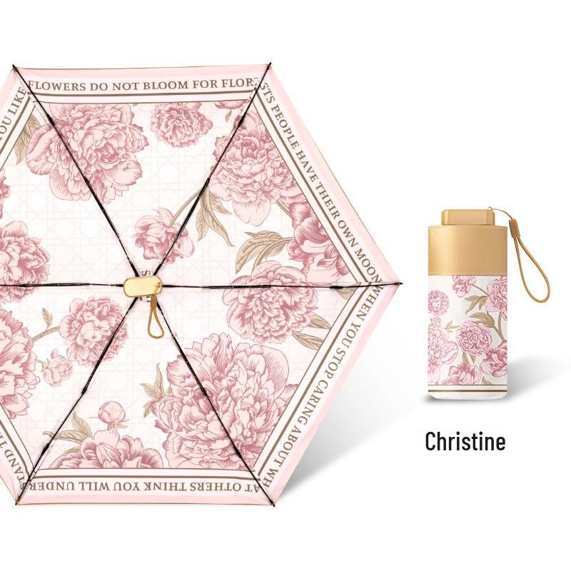 Know Parapluie Mini Plat Six Plis Haut de Gamme Protection UV Double Usage Pare-Soleil & Parapluie de Pluie