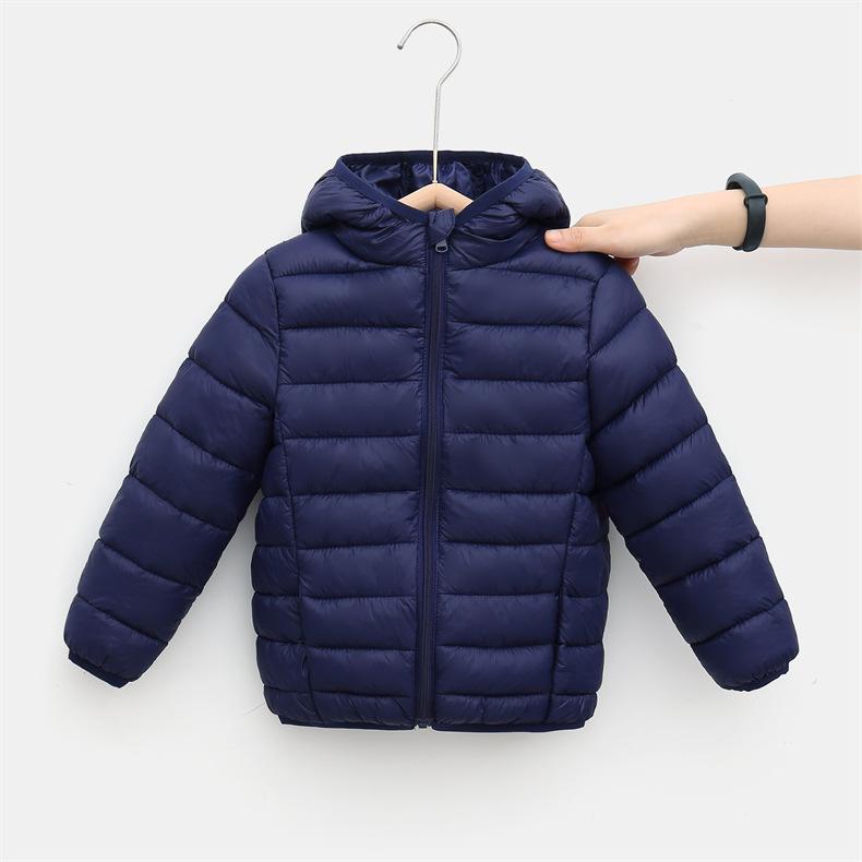 

Kids Lightweight Down Cotton Jacket - Warm Autumn/Winter Outerwear for Boys & Girls 130cm темно-синий