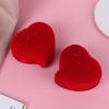 1/2PCS Heart Shape Velvet Ring Box Jewelry Display Engagement Wedding Jewelry Boxes Rose Flower Design Gifts Holder For Couple