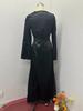 Women's White Tie-Up Long Sleeve Dress - Autumn/Winter, Elegant Chinese Style, Casual with Waist-Cinching Fit