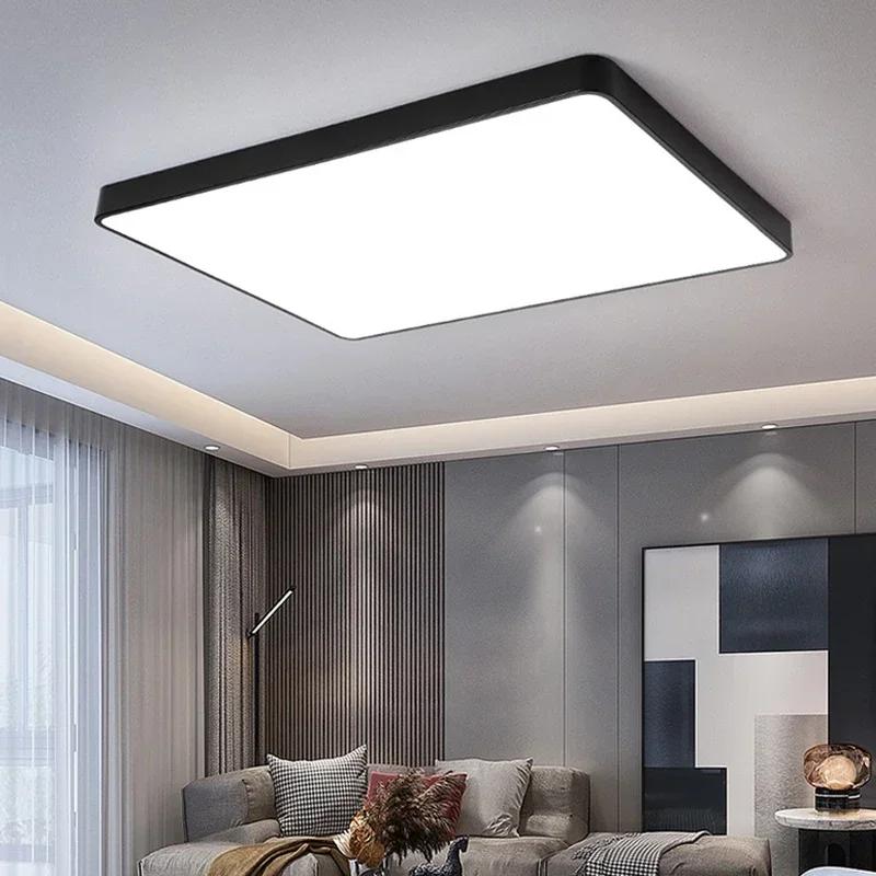 Modern LED Ceiling Light Minimalist Square Black White Decor Lamp For Bedroom Living Room Hall Dining Room Aisle Indoor Lighting
