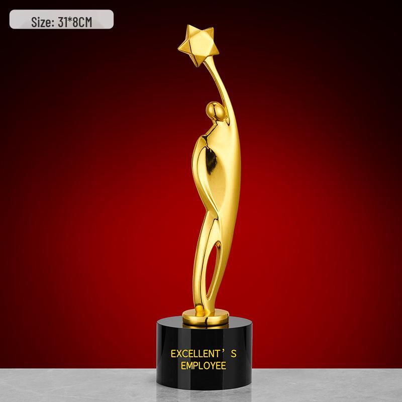 Gold, Silber, Bronze Sternburst Verdrehte Säule Trophäe - Firmen Gedenkpreis