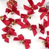 10Pcs Delicate Bowknot Bells Christmas Gift Bows with Small Bells DIY Bows Craft Christmas Tree Decoration Christmas Bow Tie