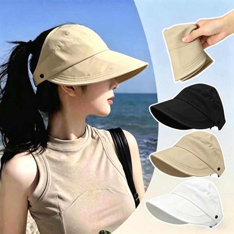 Quick-Dry Summer Sun Hat for Women Llightweight Breathable Ponytail Hole UV Protection Bucket Hat Foldable Windproof Cap