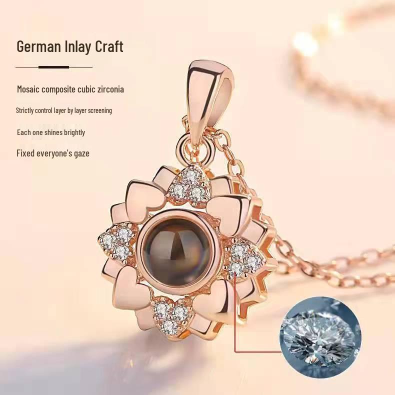 Customized Love Photo Necklace: 100 Languages 'I Love You' Pendant - Ideal for Christmas & Valentine's Gifts