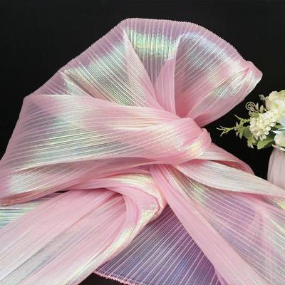 Plisovaná textura Akordeon Měkký sklad Organza Látka Svatební kytice Dekorace Jevištní pozadí Návrhářská DIY Šicí látka