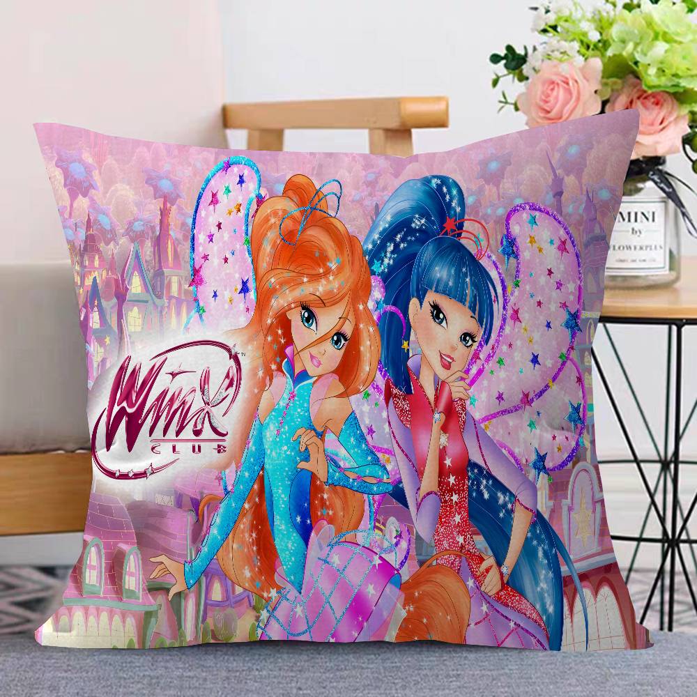 Girl W-Winx Clubs Pillow Cover Sofa Cushion Cover Home Room Decoration Children Gift