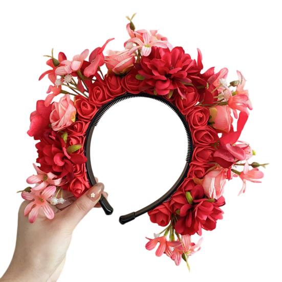 Rutschfestes Blumen-Stirnband für Mädchen, Bequeme, Flexible Haar-Accessoires mit Kunstblumen, Traditionelle Nationale Haarnadel für Hanfu-Party
