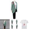 Collezione Premium Cosplay Danganronpa Komaeda Nagito: Cappotto, Pantaloni, Maglietta e Parrucca