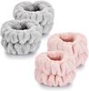 Adult Children's Plush Face Wristband Microfiber Absorbent Wrist Towel (pink + Gray) 2 Pairs