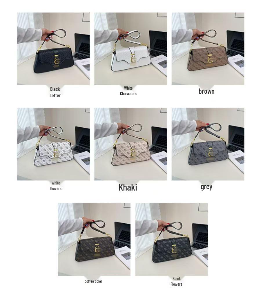 Trendy Dámská High-End Potisk Podpažní Crossbody Kabelka - Všestranná a Populární Niche Ramenní Kabelka 25.