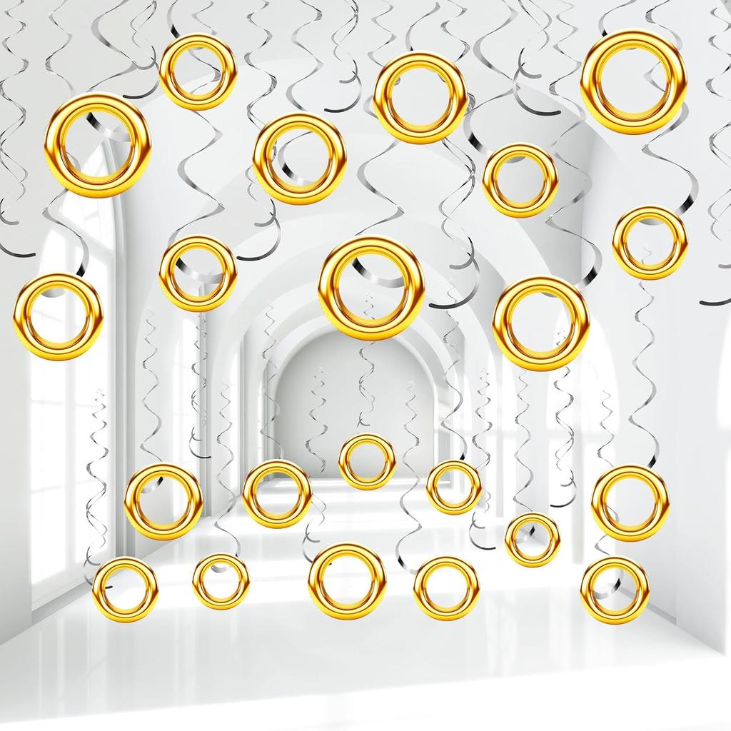 Faccito 30 Pcs Happy Birthday Hanging Swirl Decorations Happy Birthday Glitter Hanging Ornaments for Party Supplies Decor