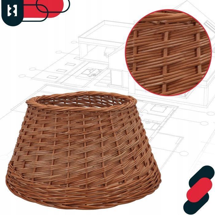 Wicker Christmas Tree Basket Ø 45 Cm - Natural Color Christmas Tree Skirt - KOTARBAU®