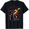 Cat Dad, Lover T-Shirt: Cat Staring at Planet Saturn