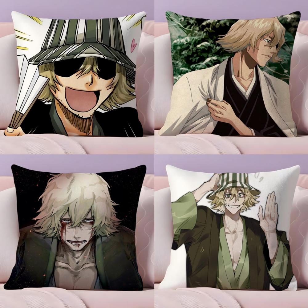 Epc B-Bleach Kisuke U-Urahara Cushion Cover Plush Fabric Soft Double-Sided Printed Sofa Warm Winter Home Gift Pillow Cover