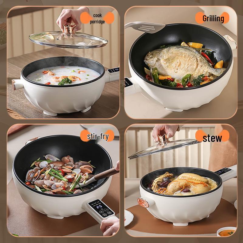 Multifunctional Electric Wok: Steam, Boil, Fry - Ideal for Dorms and Homes