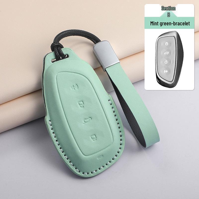 Fits Great Wall Models: Haval H6, M6 Plus, Menglong H2 Gen 2, Big Dog, F7, Divine Beast, H9 - Textured Green Key Case