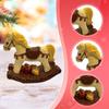 Small Christmas Rocking Horse Decor Home Ornament Desk Figure Resin Animal Statue for New Year Birthday Hotel Cabinet Wedding