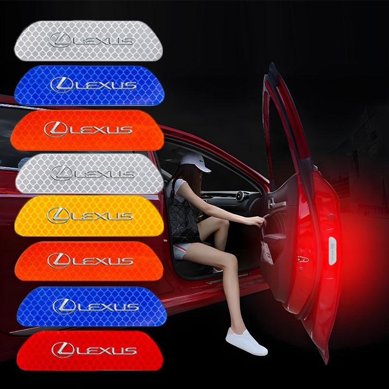 4 Stuks Reflecterende Auto Deurstickers Veiligheidswaarschuwingsteken Voor Lexus F SPORT Plug-in Hybride ES UX 300e GS GX IS LBX NX RX 350h 450h