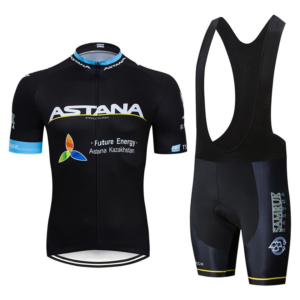 Tuta Estiva da Ciclismo Astana Set Manica Corta Astana Traspirante Sudore Attrezzatura per Tuta da Ciclismo