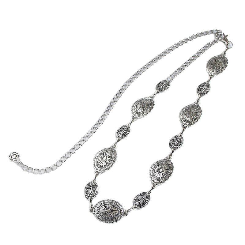 Bohemian Waist Chain with Retro Embossed and Aged Classic Metal Engraving for Women