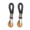 2PC Wood Durable Towel Clip Home Decoration Hook Bathroom Cotton Rope Multi-Function Hanger Rural Style 11.5x3cm