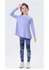 Completo Fitness da Bambina con Pullover a Maniche Lunghe Asciugatura Rapida e Leggings Squalo