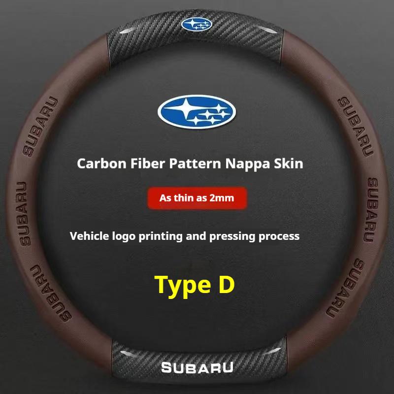 Pour Subaru Brz Wrx Xv Ascent Forester Outback Impreza Legacy Housse de Volant Ultra-fine Antidérapante en Cuir Fibre de Carbone