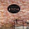 Custom Metal Sign Engraved Family Name Address Indoor Outdoor Wall Decor Housewarming Gift