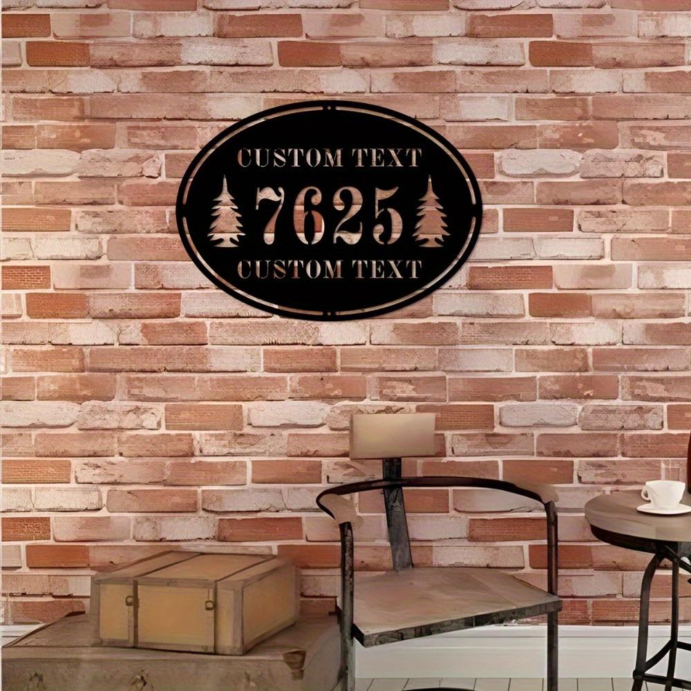 Custom Metal Sign Engraved Family Name Address Indoor Outdoor Wall Decor Housewarming Gift