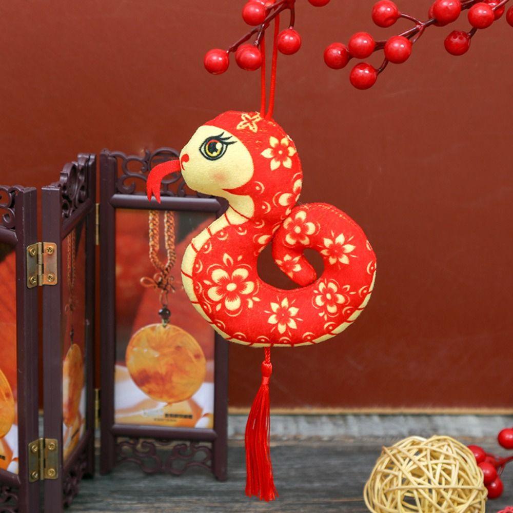 Flower Snake Mascot Hangings Tassels Spring Festival Decorations Soft Snake Dolls Pendant Kids