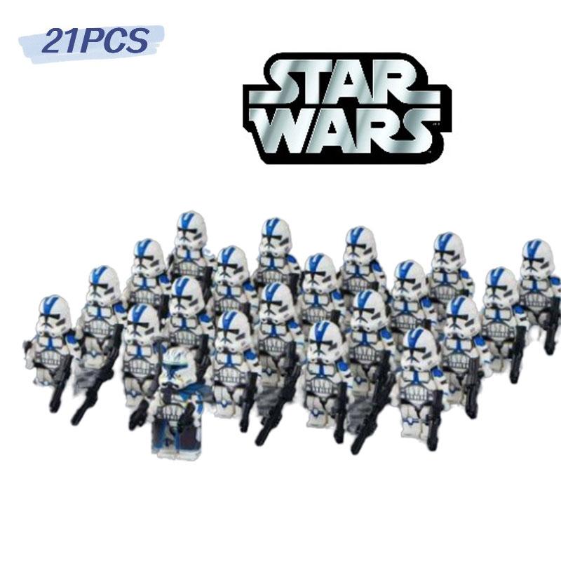 Wars 21pcs Star 501st Building Blocks Clone Troopers Minifigures Kid Toys