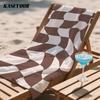 Serviette de plage compacte à carreaux ondulés pour le voyage, super absorbante, résistante au sable, en microfibre pour la natation, le camping, le yoga