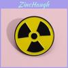 Unique Geometric Radiation Symbol Badge Stylish Round Metal Brooch For All Genders
