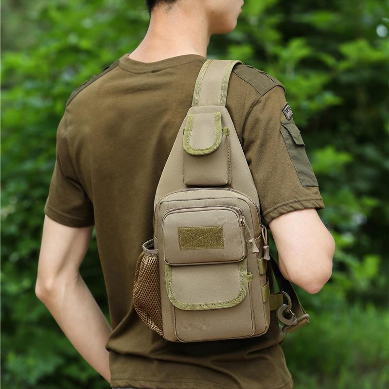 Men's Casual Sports Chest Bag with Water Bottle Holder - Ideal for Travel, Leisure, Cycling, and As a Messenger or Shoulder Bag.