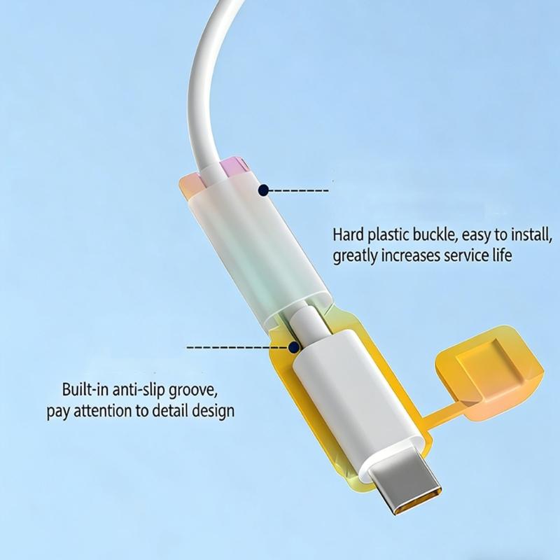Flexible Phone Chargers Cord Savers Soft Silicone Data Line Protectors Prevents Fraying For Multiple Device Types