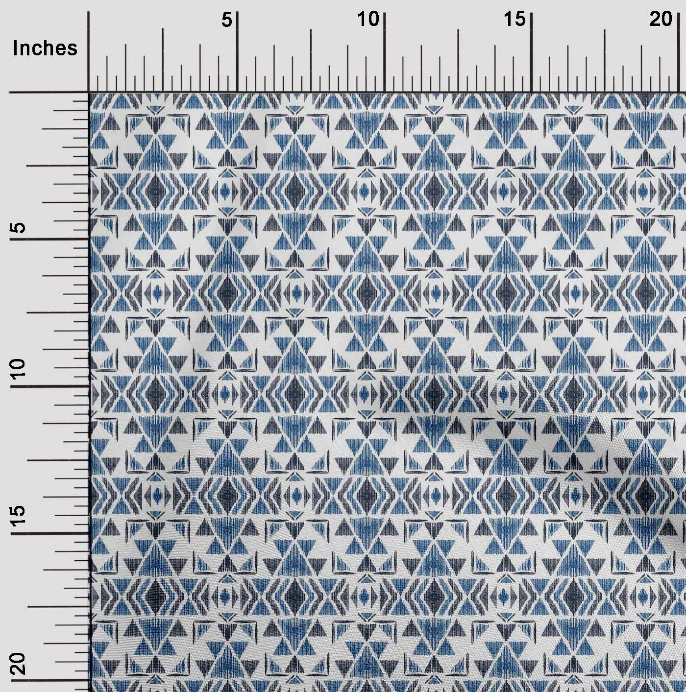 

OneOone Cotton Flex Fabric Triangle Ikat Fabric Prints на ярди шириною 40 дюймів 42 Inch Wide - Viscose Chiffon синій