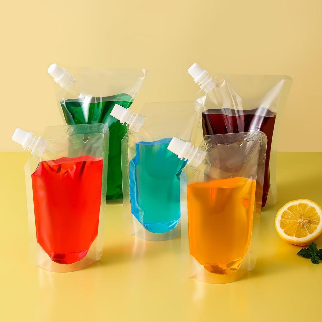 Clear Plastic Flasks  and Reusable Drink Bags Leak-Proof for Trave Outdoor Sport Running Enthusiasts Concerts 8oz 16oz 32oz