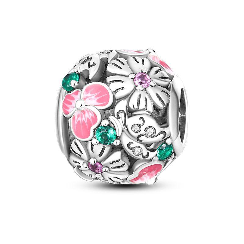 New Yellow Sunflowers Heart Rose Flower Charms 925 Sterling Silver Fits Original Bracelets Women Anniversary DIY Jewelry Charm
